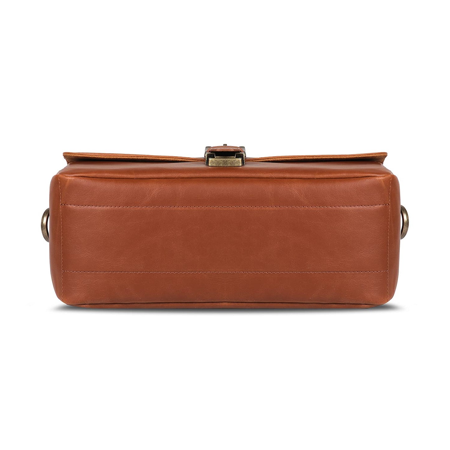 MegaGear MG1525 Leather Camera Messenger Bag for Mirrorless, Instant and DSLR Cameras - Light Brown, Compact,LightBrown