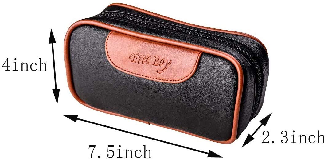 Free Boy PU Leather Tobacco Pipe Pouch,Wooden Smoking Pipe Pouch/Bag Holder 2 Pipes and other Accessories(Does not Contain Pipe and Accessories)