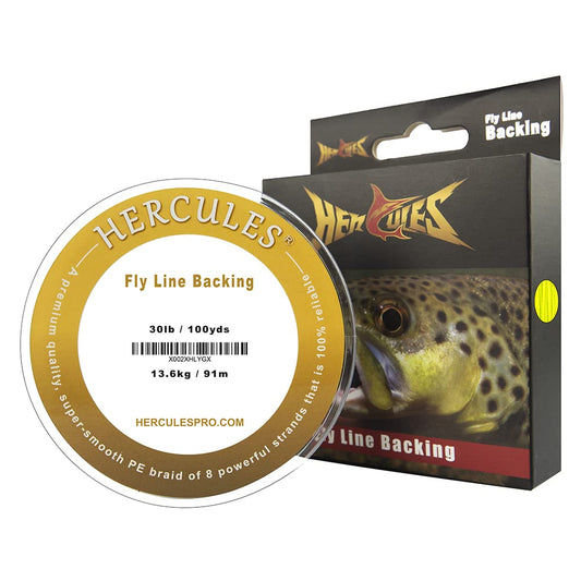 HERCULES Fly Line Backing (Fluorescent Yellow, 30LB 100Yds)