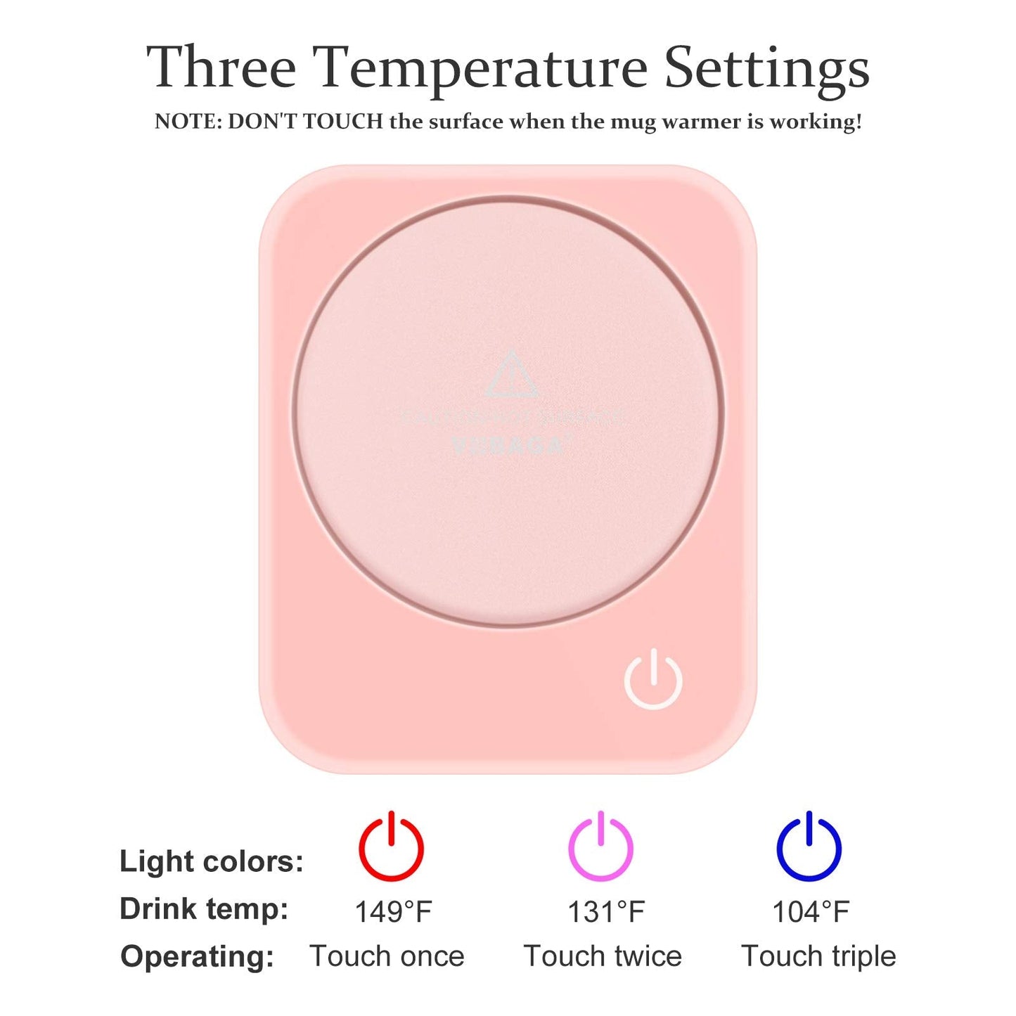 VOBAGA Mug Warmer Set, Coffee Warmer for Desk with 11oz Ceramic Mug, Auto Shut Off & 3-Temp Settings, Smart Coffee Cup Warmer, Home Office Essentials Coffee Set