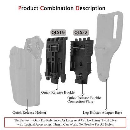 Qls Kit Quick Locking System Kit with Qls19 Locking Fork and Qls22 Receiver Plate for Quick Connect Release Work Duty Holster