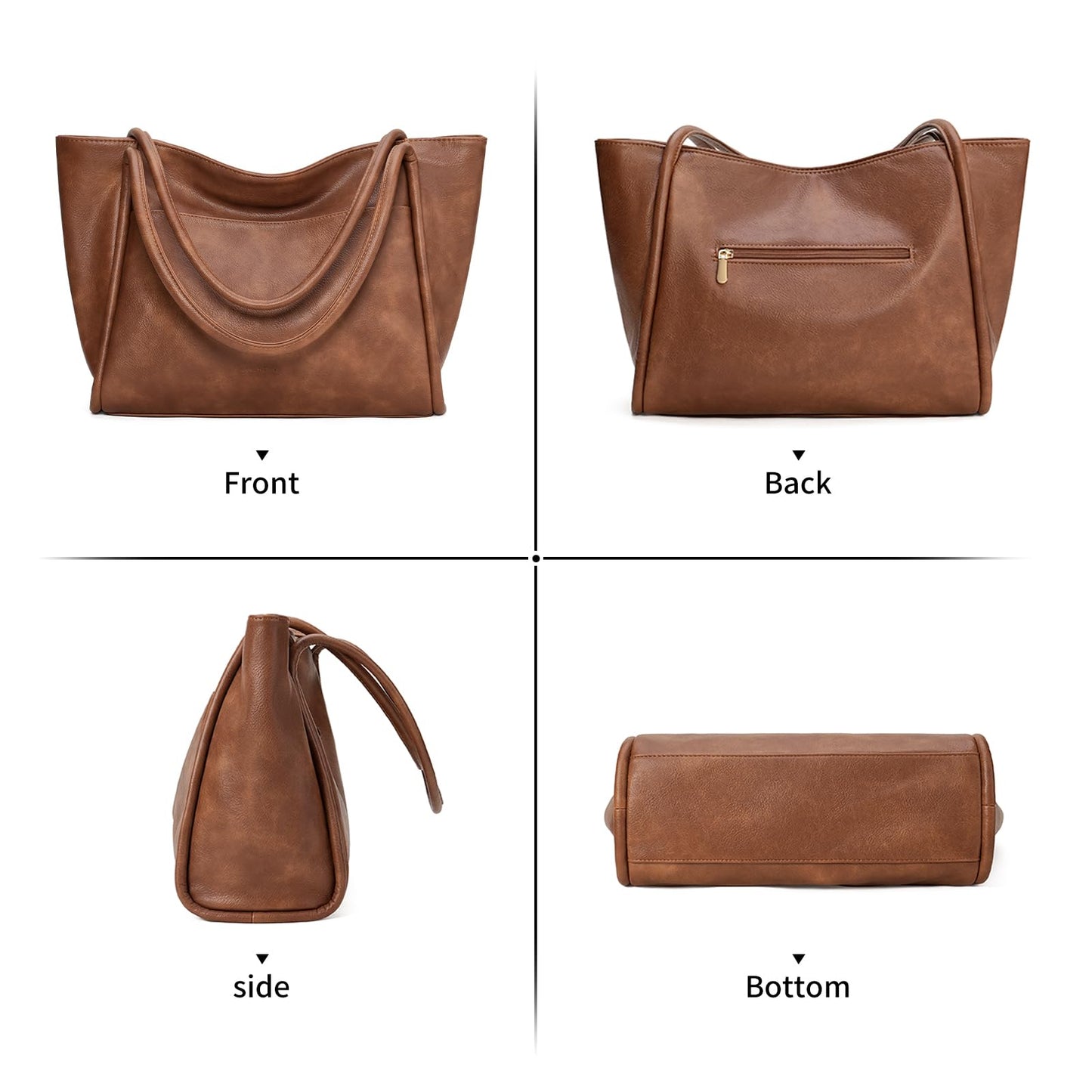 GAEKEAO Tote Bag for Women Work with Zipper Vegan Leather Ladies Travel Shoulder Bags Purses and Handbags Casual Weekender