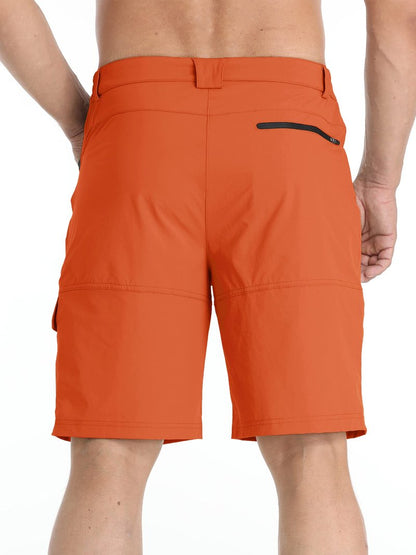 TACVASEN Mens 10" Lightweight Hiking Outdoor Cargo Travel Shorts Quick Dry Casual Breathable Fishing Dress Golf Summer Shorts Orange 36