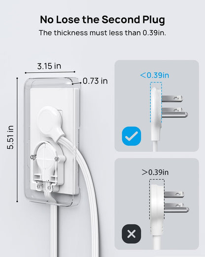 TROND Flat Outlet Cover Extender - 6FT Flat Extension Cord with 8 Outlet and 4 USB, Ultra-Thin Power Strip Cord Concealer with 1700 Surge Protector, Idea for Home Improvement to Hide TV Messy Cord