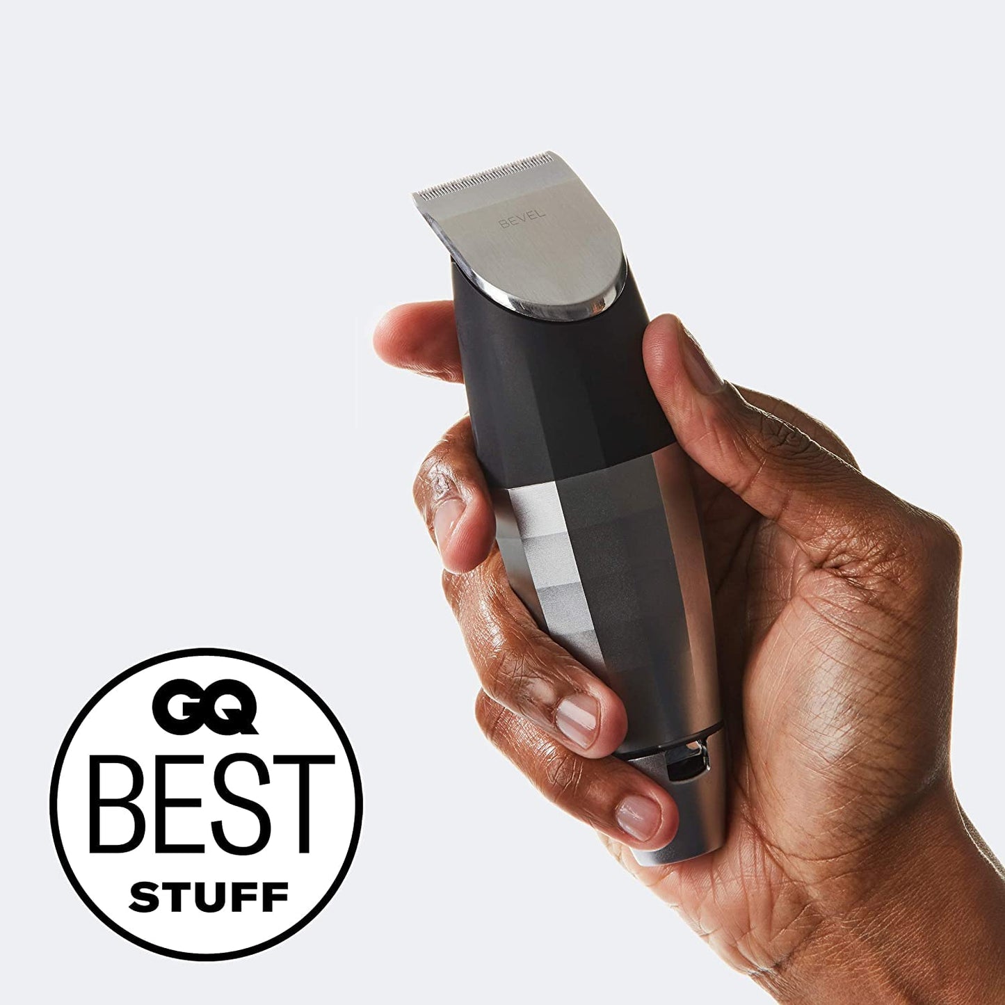 Bevel Beard Trimmer for Men - Black Edition Cordless Trimmer, 8 Hour Rechargeable Battery Life, Tool Free Adjustable Zero Gapped Blade, Barber Supplies, Mustache Trimmer