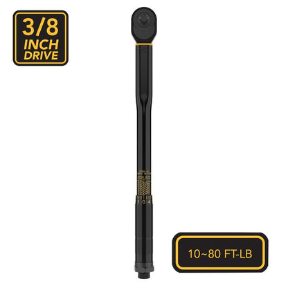 LEXIVON 3/8-Inch Drive Click Torque Wrench 10~80 Ft-Lb/13.6~108.5 Nm (LX-182)