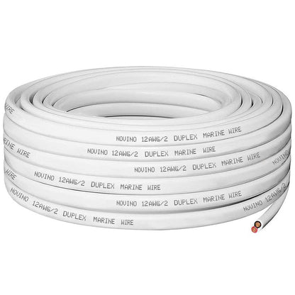 12 Gauge Marine Wire 12 AWG Duplex Marine Grade Wire,100ft Tinned Copper Heavy Duty Sheathed Boat Electrical Cable for Boat/Automotive/RV/Camper/Trailer
