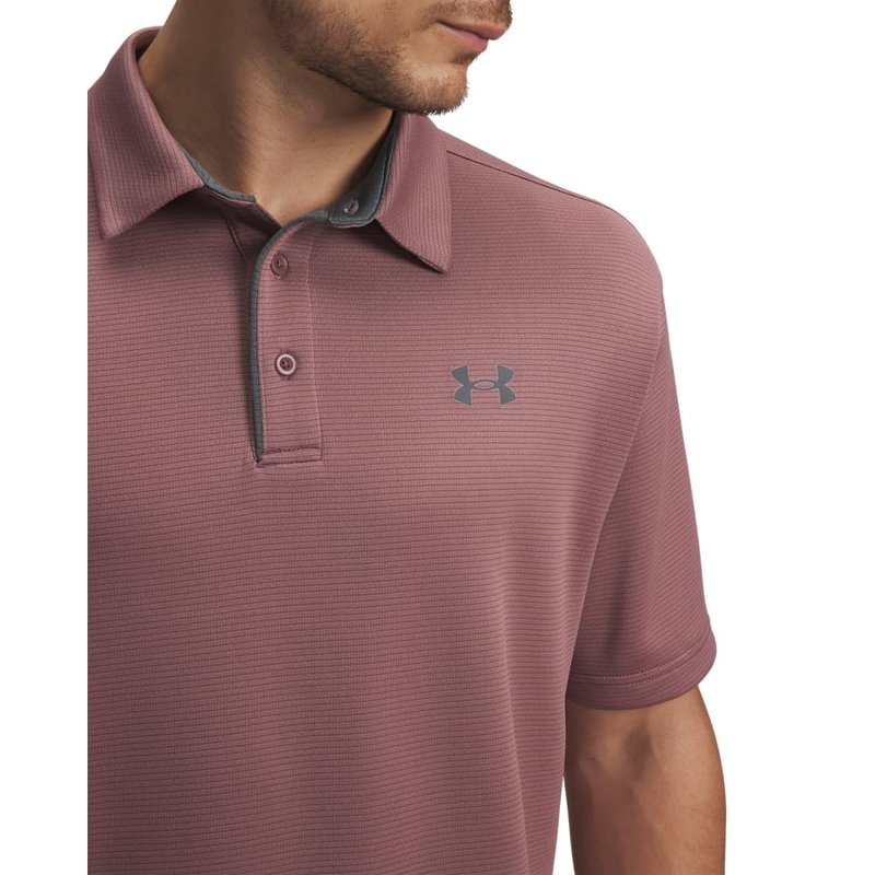 Under Armour Men's Tech Golf Polo, (651) Maroon Mist / / Pitch Gray, Small