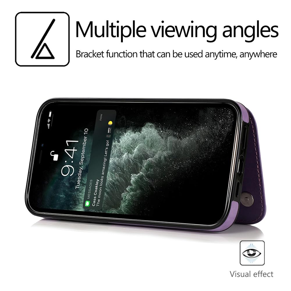 YAOZOCASE for iPhone Case,Retro Slim PU Leather Flower Butterfly Pattern Wallet,Card Holder Slots Full Body Military Grade Protection Soft Shockproof Phone Case (Brown,iPhone 15)