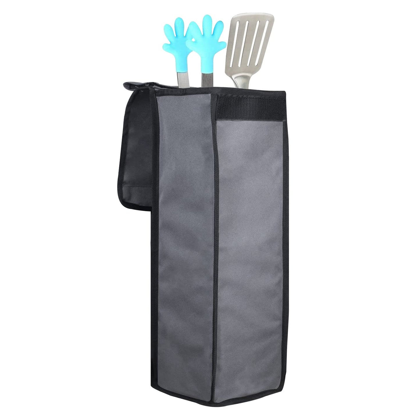 YUJHON Grill Utensil Accessory Storage Bag Grey Waterproof BBQ Tool Storage Bags Grill Tools Foldable Barbecue Appliance Bracket Bag for Camping Hiking Barbecue（2 Pack）