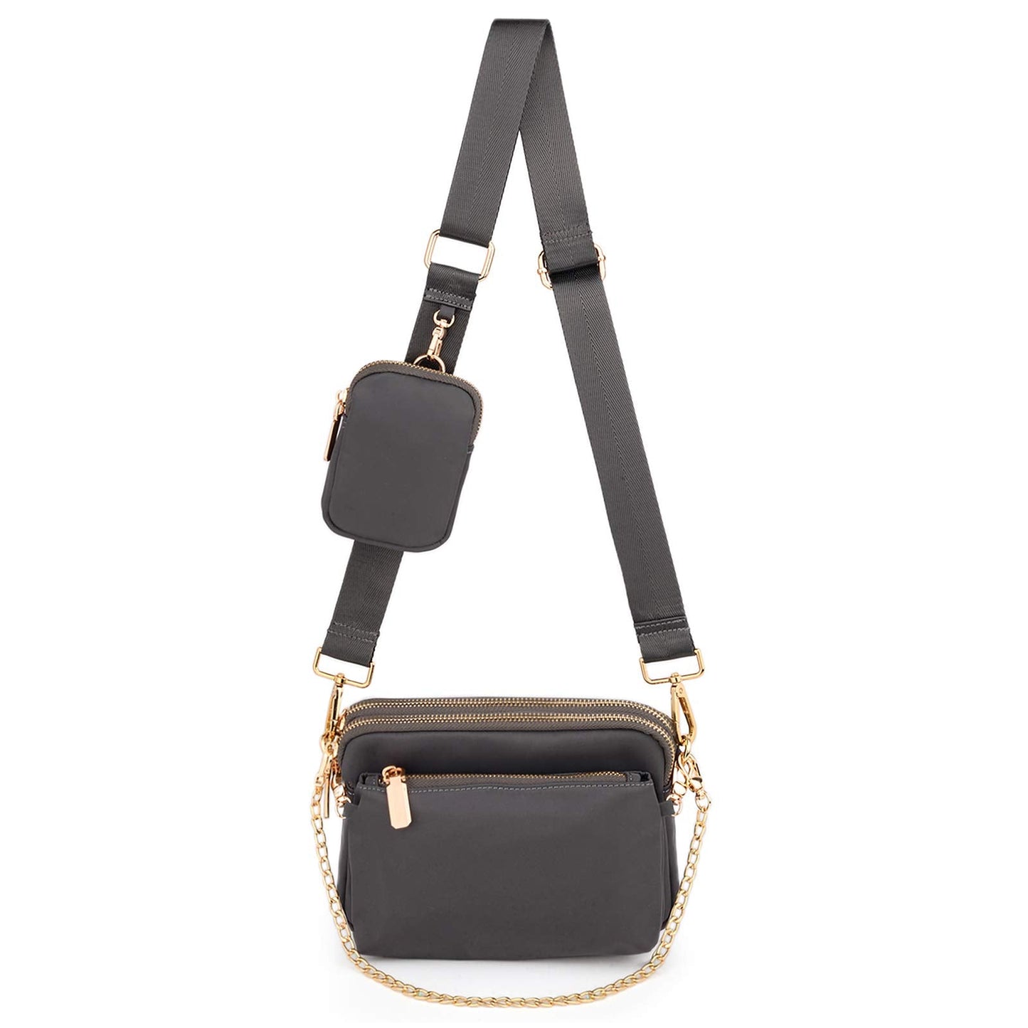 UTO Small Crossbody Bags for Women 3 in 1 Trendy Belt Purse Fashion Designer Mini Cute Sling Fanny Chest Pack