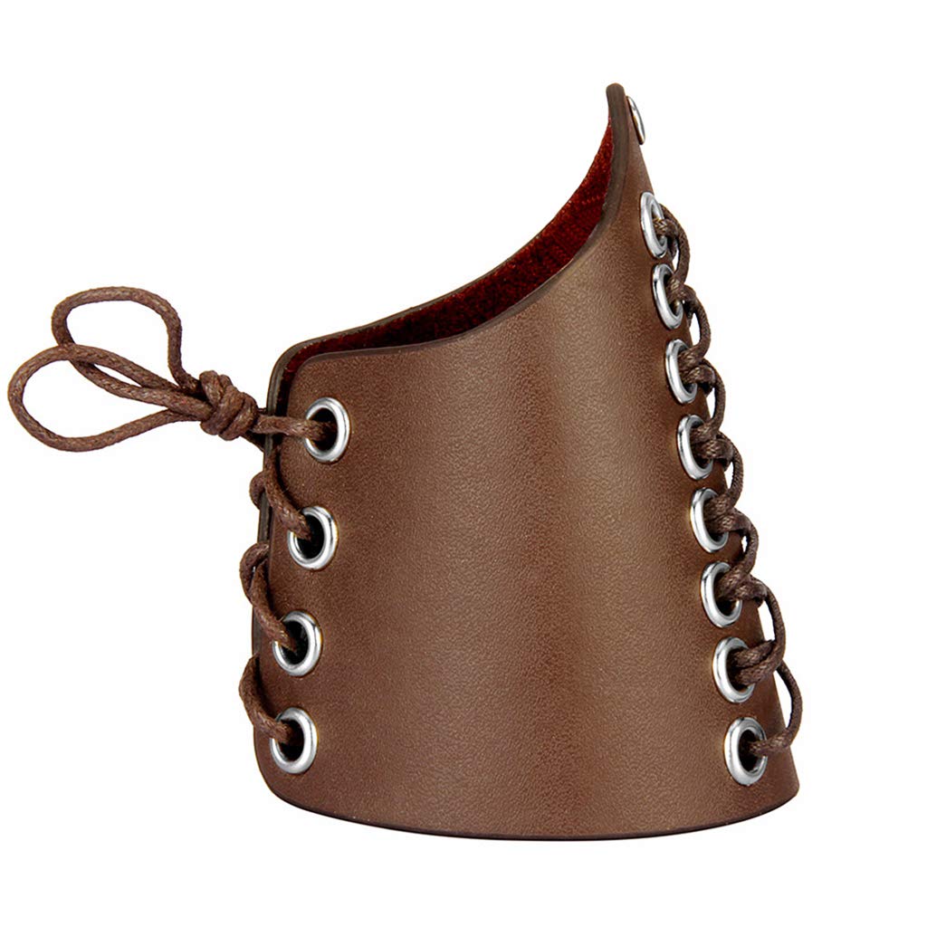 TASBERN Leather Cuff Archery Protective Arm Guards Bracers Medieval Armor Vikings Gauntlet Wristband for Men Women (2pcs Pack)