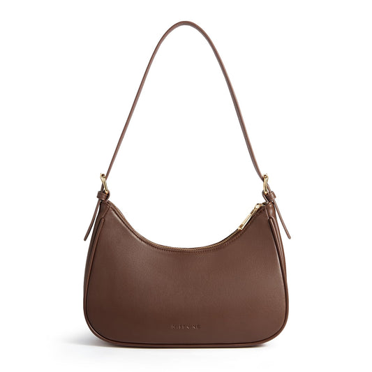 Missnine Purses for Women, Shoulder Bag Small Handbags Vegan Leather Underarm Bags Trendy Hobo Cute Clutch Purse with Adjustable Strap, Coffee