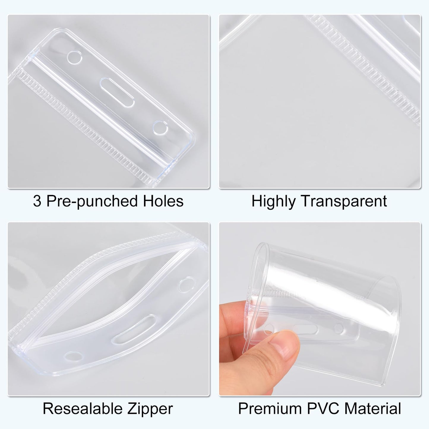 20 Pack Retractable Badge Reel Clips with 20 Pack ID Badge Holders Clear Vertical ID Name Card Holder with Heavy Duty Carabiner Badge Reels for Office Worker Employee Doctor Nurse Teacher Student