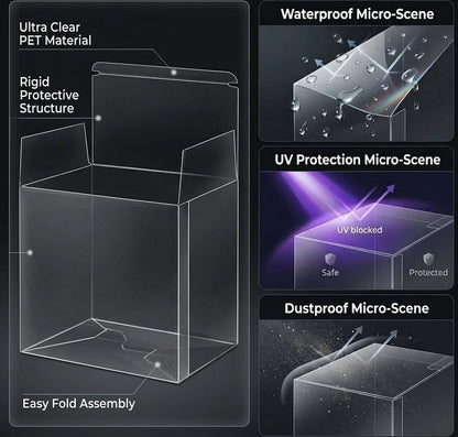 DEDC 4 Pack Clear Booster Box Case PET Plastic Protector Cases Storage Box with Lid for Booster Box Display Case for Collectors, 0.70mm Thick, (5.71x3.39x4.88 inch)