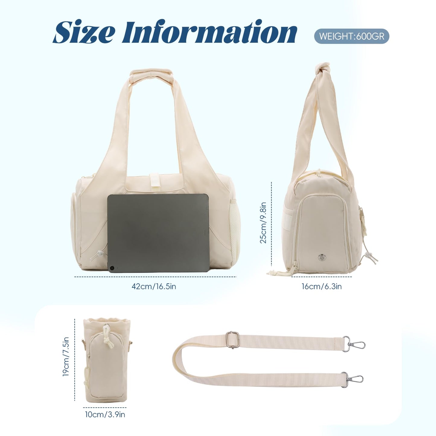 Oweisong Gym Bag for Women Sports Duffel Bag Lightweight Yoga Tote Travel Carry On Handbag with Shoes Compartment