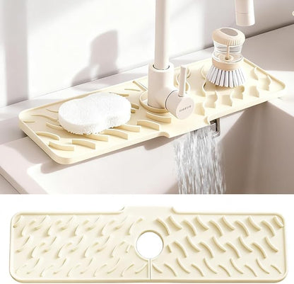 24" x 5.9" Silicone Faucet Mat for Kitchen Sink – Quick‑Drying Stone Splash
