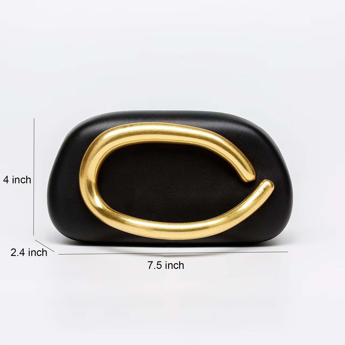 dassymia Clutch Purses for Women PU Leather Evening Handbags for Wedding Party Crossbody Shoulder Bag Trendy, Leather Black