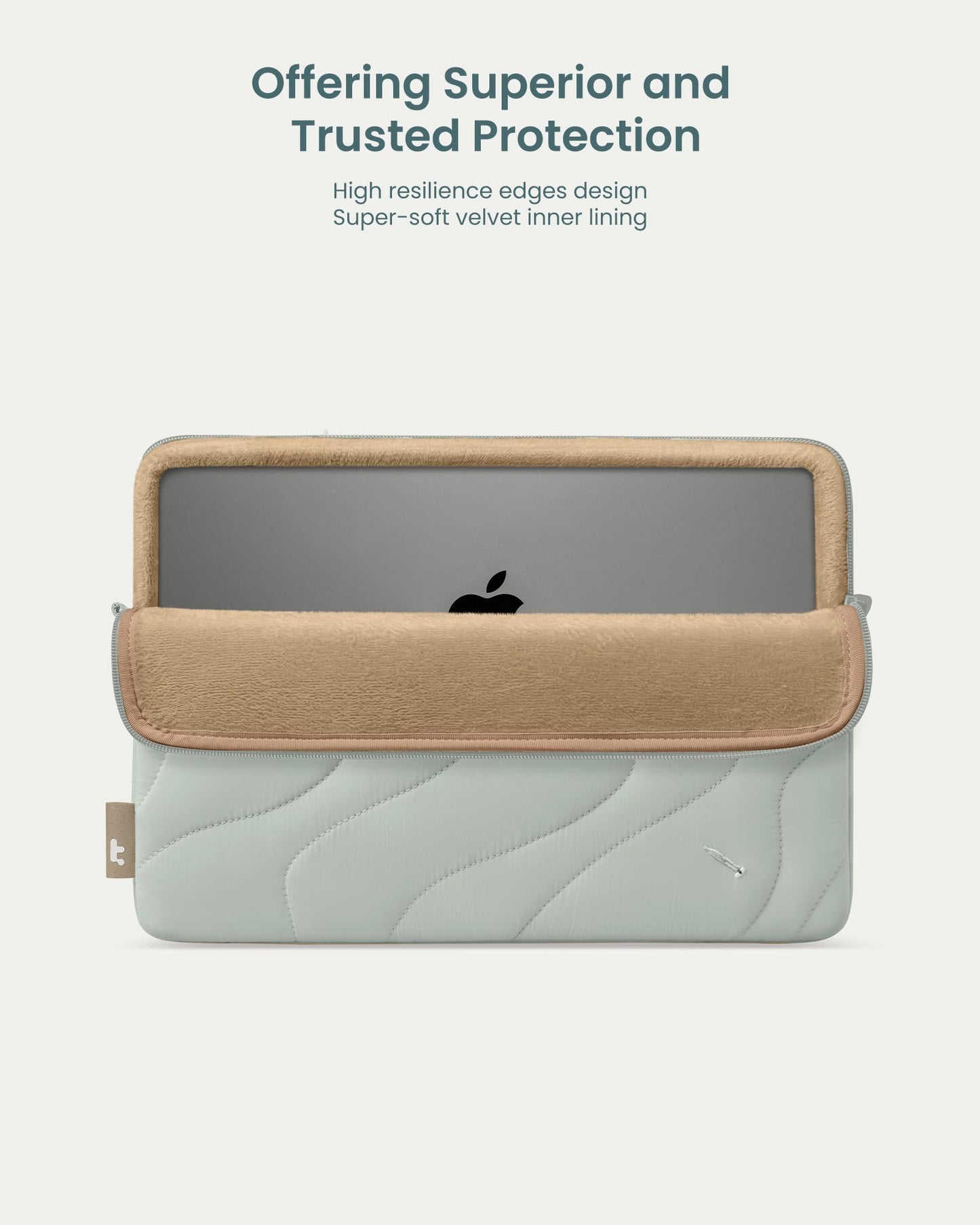 tomtoc 360 Protective Puffy Laptop Sleeve for 15-inch MacBook Air M5/A3448 (2026), M4/A3241 2025, M3/A3114, M2/A2941, 15" Surface Laptop 7th(Copilot+ PC)/6/5/4/3, Quilted Puffer Soft Computer Case Bag