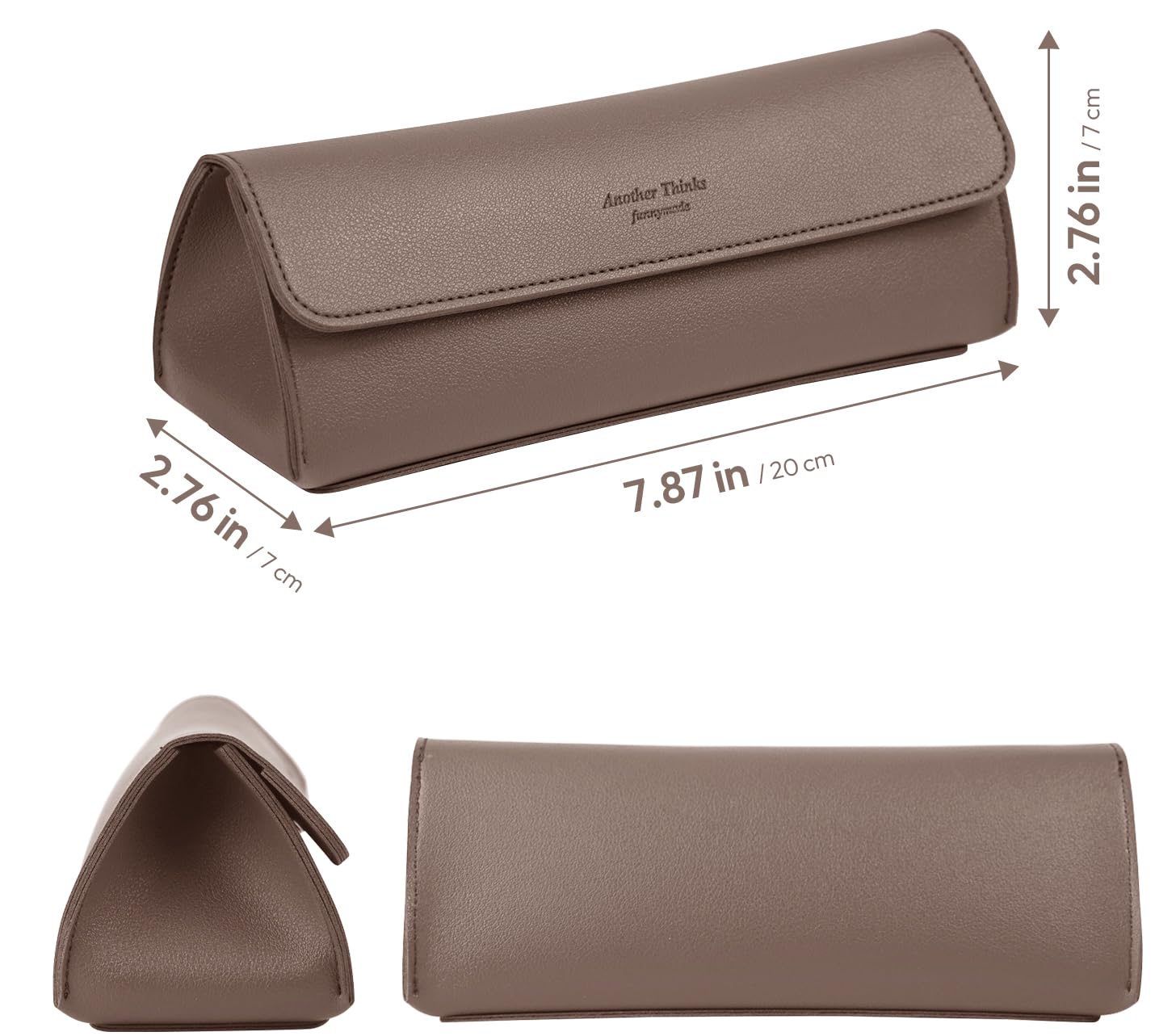 carrotez Stylish PU Leather Makeup Bag: Versatile Travel Toiletry Bag & Cosmetic Pouch, Small Makeup Organizer for Purse Essentials, Ideal Makeup Brush Holder & Sunglasses Case for Women - Cocoa Brown