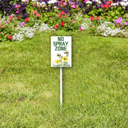 Uptell No Spray Zone Yard Signs with Stakes Aluminum Sign for House/Front Door and Business Outdoor Decoration 7x8.8 Inch