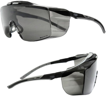 HTS HUNTERSKY 3906 ANSI Z87.1+ Anti Fog Lab Over Eyeglasses Safety Glasses Smoke Tinted Impact Resistant Lens Integrated Side Shields UV Protective OTG Goggles