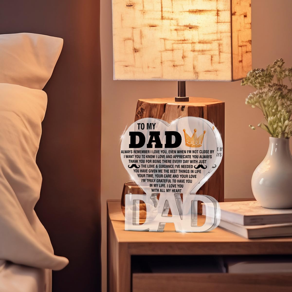 Best Dad Gifts for Christmas Birthday, Thank You Dad Gifts from Daughter Son, Appreciation Gifts for Dad Sign, I Love You Dad Decorative Sign Plaque