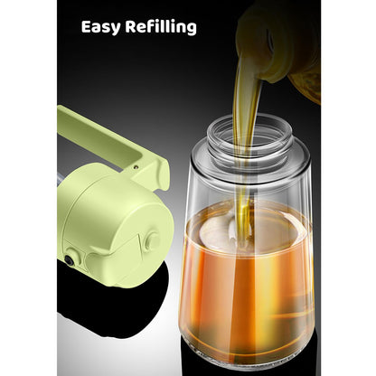 Oil Sprayer for Cooking, Big Capacity 550ml/19oz Oil Sprayer and Oil Pourer for Kitchen, Glass Olive Oil Dispenser Bottle for Cooking, Salad, Barbecue, Air Fryer