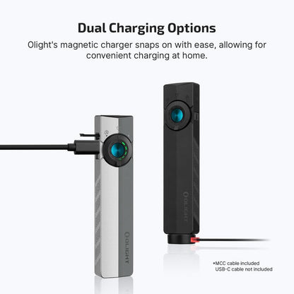 OLIGHT ArkPro EDC Flat Flashlight Rechargeable with Green Beam, UV and White LED,1500 Lumens USB-C Pocket Camping Flashlight, Spotlight Floodlight for Outdoor Emergency Working (Black NW)