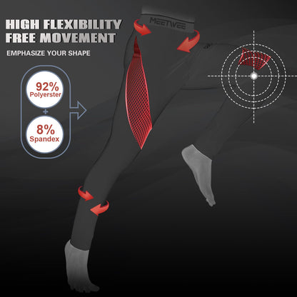MEETWEE Men’s Thermal Underwear Long Johns, Thermal Leggings Warm Compression Tights Base Layer Bottom Sports Pants Trousers