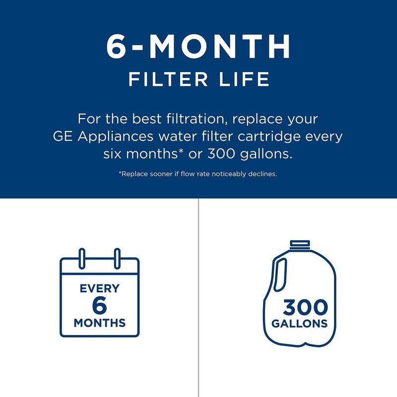 GE MSWF Refrigerator Water Filter | Certified to Reduce Lead, Sulfer, and 50+ Other Impurities| Pack of 1