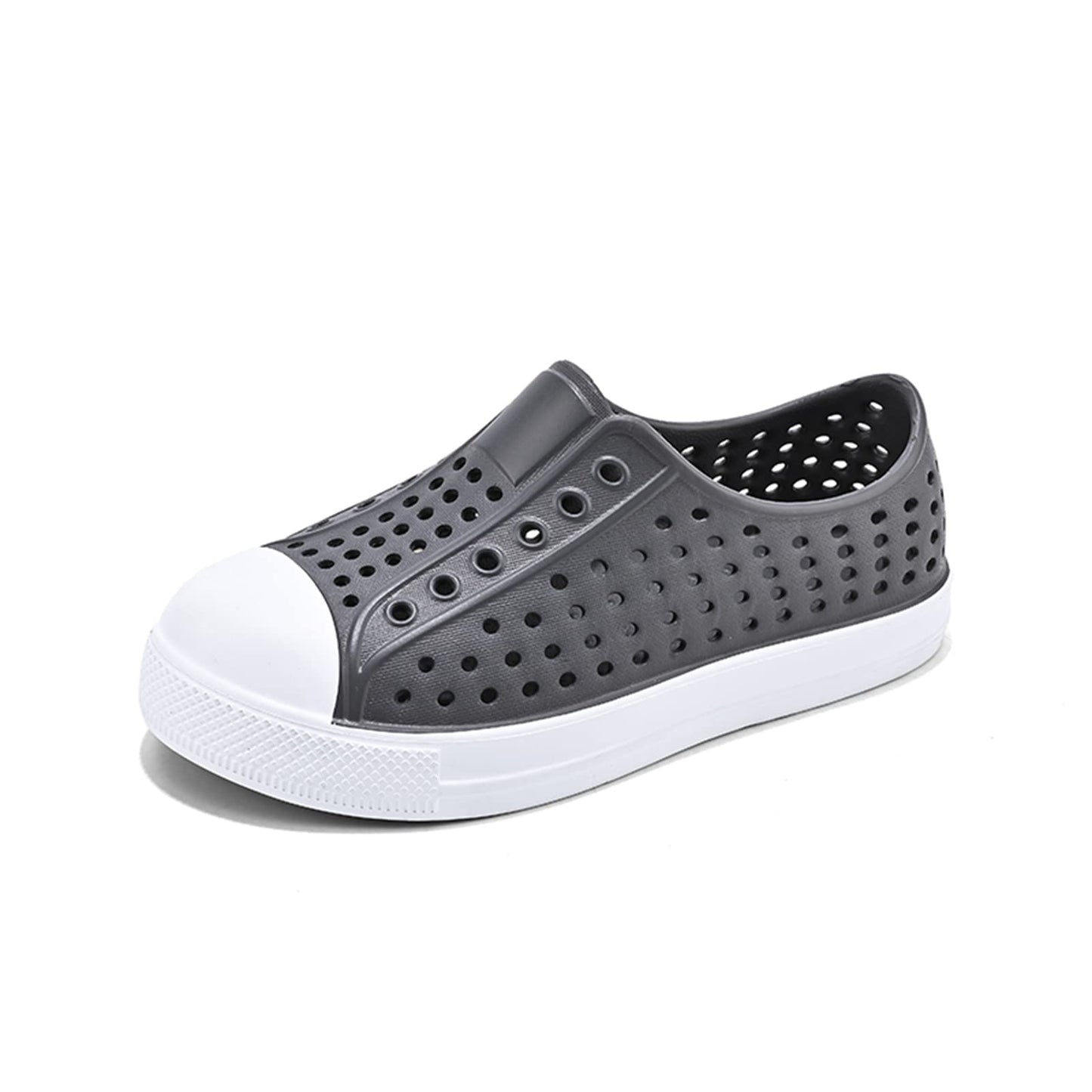 QLZ Toddler Kids Water Shoes for Boys Girls Garden Sandals Rubber Shoes Beach Sneakers, Slip-on Anti-Slip Lightweight Breathable Quick Dry Soft Flexible（Toddler/Little Kid/Big Kid） Dark Grey