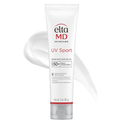 EltaMD UV Sport Sunscreen Lotion SPF 50 - Face and Body Sunscreen SPF 50, Water & Sweat Resistant, Zinc Oxide Formula for Active Lifestyles, 3 oz