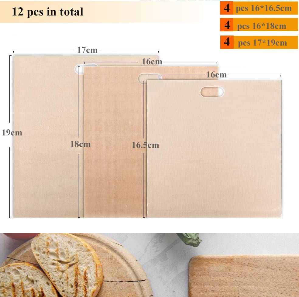 Akblaklsa 12 Pack Reusable Toaster Bags Non-Stick, Washable Toasted Sandwich Toastie Bags Toaster Microwave Grill, Great for Toast Sandwich Panini Snacks