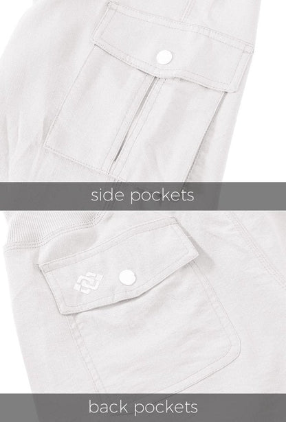 MoFiz Hiking Cargo Shorts for Women Outdoor Quick Dry Athletic Shorts for Boating Camping with Pockets White