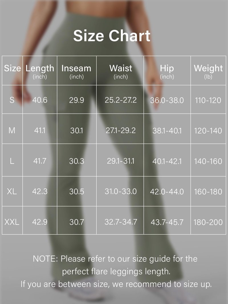 YEOREO CoreFlex Women Workout Flare Leggings with Pockets Hidden Scrunch High Waisted Cargo Gym Yoga No Front Seam Leggings Light Army Green M