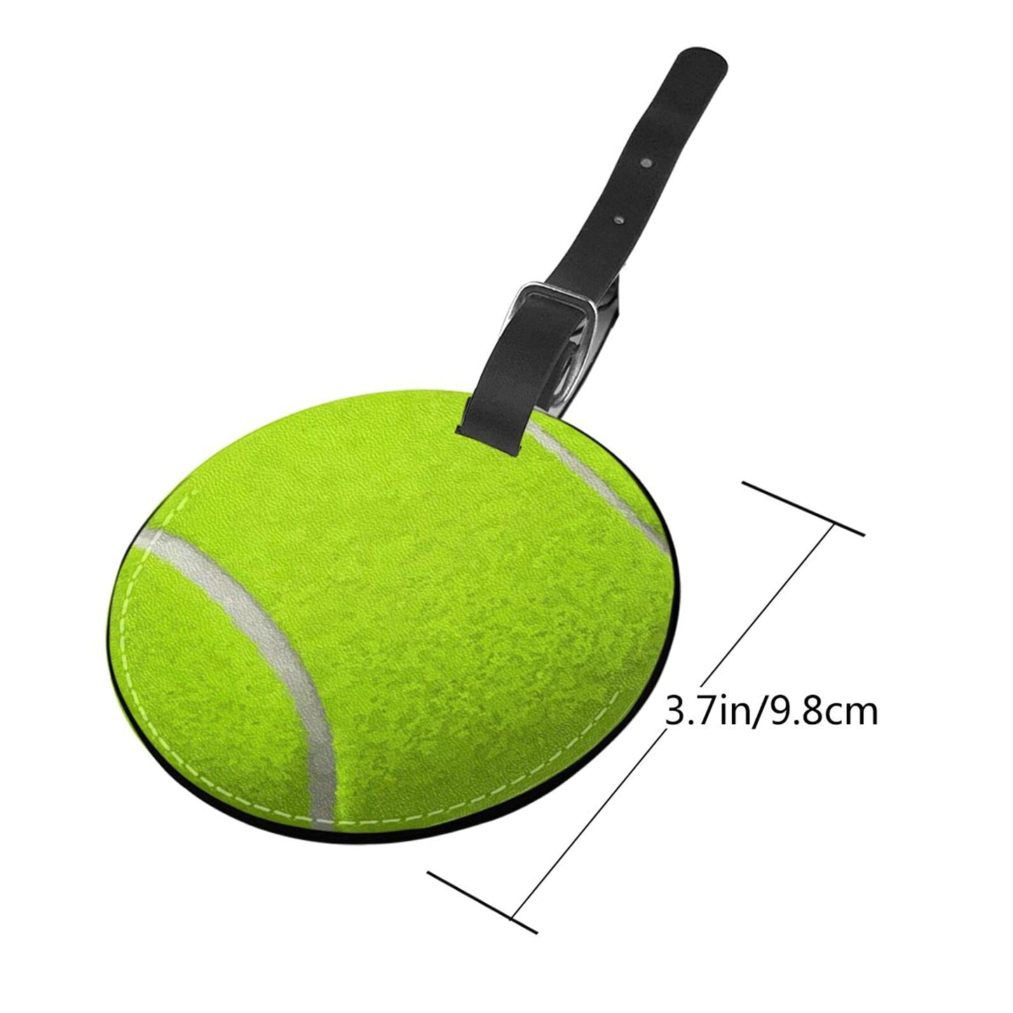 Luggage Tag Tennis Ball Balls for Tennis Lover, Pu Leather Bag Travel Suitcases Id Identifier Baggage Label for Women Men Boys Girls