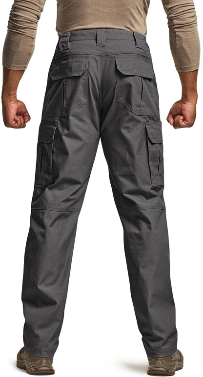CQR Men's Tactical Pants, Water Resistant Ripstop Cargo Pants, Lightweight EDC Work Hiking Pants, Outdoor Apparel, Raider Charcoal, 38W x 34L
