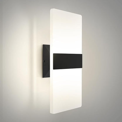 ASD 14 Inch LED Indoor Wall Sconce - Modern Interior 24W 120V 2700K-5000K Adjustable Dimmable Wall Mounted Light Fixtures, Acrylic Glass Wall Lights for Stairway, Hallway - ETL, Matte Black