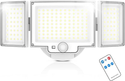 LED Security Lights Motion Sensor,188 LEDs 4200LM Dusk to Dawn Hardwired Flood Lights Outdoor with 3 Modes Remote Control,IP65 Waterproof Motion Sensor Lights, for Garage,Yard,Porch 1 Pack