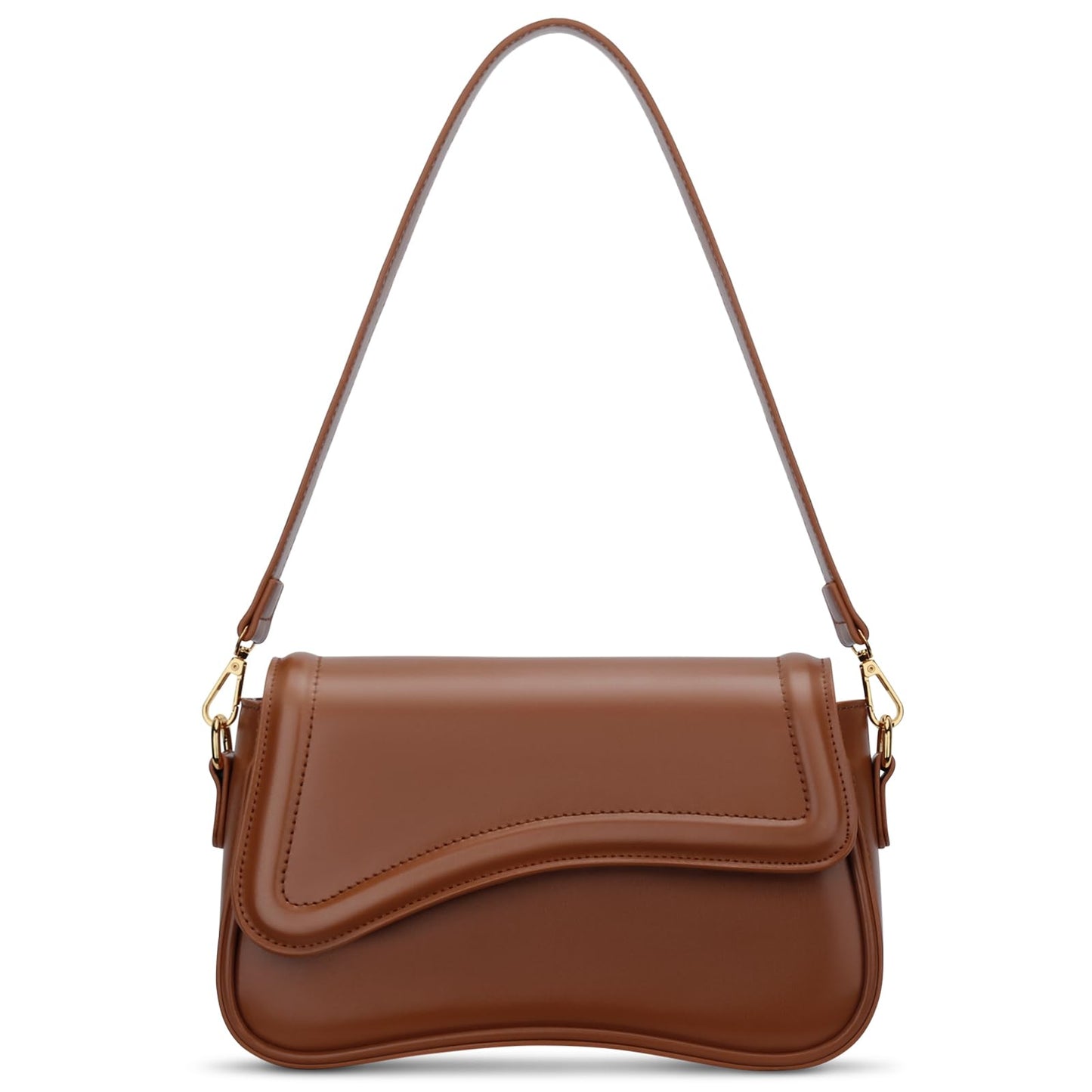 KKXIU Shoulder Bag for Women Small Clutch Purses Cute Hobo Handbag Trendy Underarm Bag-Dark Brown