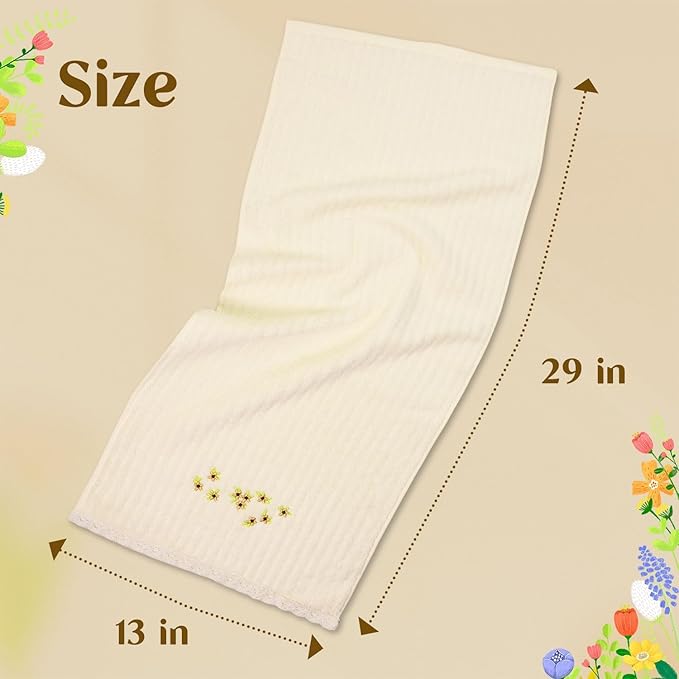 Jacquotha Hand Towels for Bathroom – Soft Cotton, 13x29 Inches, Embroidered