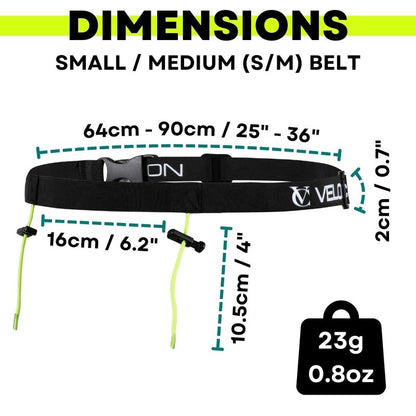VeloChampion Lightweight Running Belt Waist Pack for Men Women - Elasticated Stretch Fit Race Number Holder - No Pins - 3 Sizes - Run. Triathlon. Cycle. Marathon. Jogging (1, Medium)