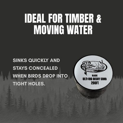 HuntEmUp Ulti-Rig Waterfowl Hunting Decoy Cord, 200 ft – Tangle-Free PVC Rigging Line for Duck & Goose Decoys – Durable Decoy Rigging Cord for Marsh, Timber & Open Water