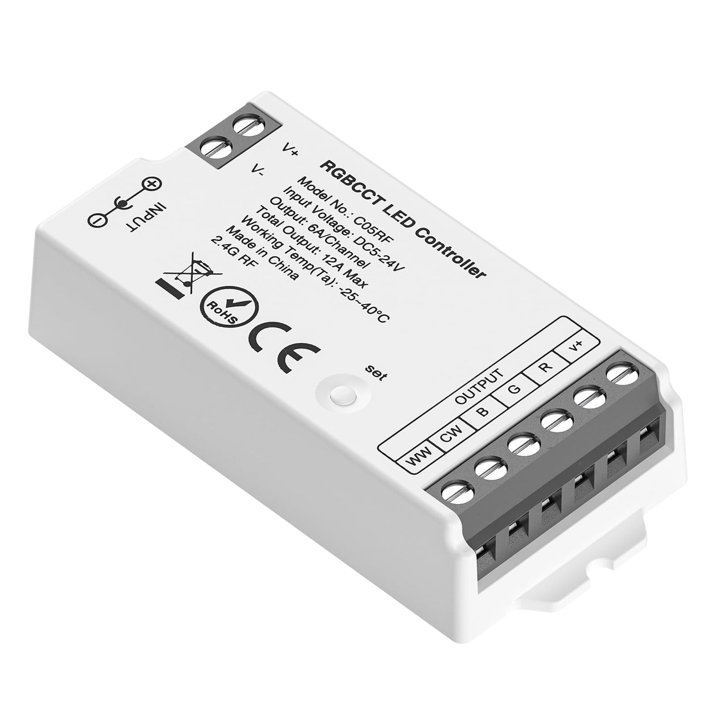 BTF-LIGHTING 5050SMD FCOB COB Dimming RF 2.4GHz Wireless Remote RC01RFB &4PCS C01RF Tuya Controller Kit 4 Zones Group Control PWM Single Color (+V -V) 2pin LED Neon Rope Light DC5V DC12V DC24V