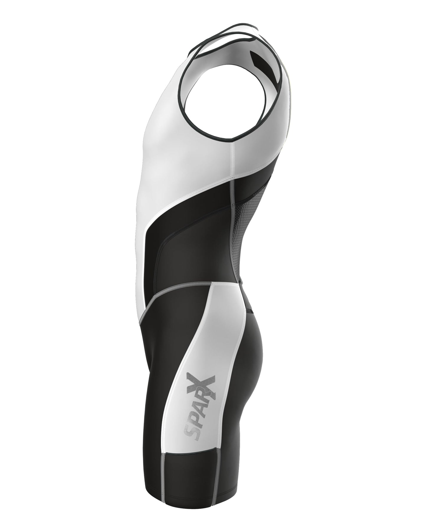 Sparx X Triathlon Suit Men Racing Tri Cycling Skin Suit Bike Swim Run (White_Elite, Medium)