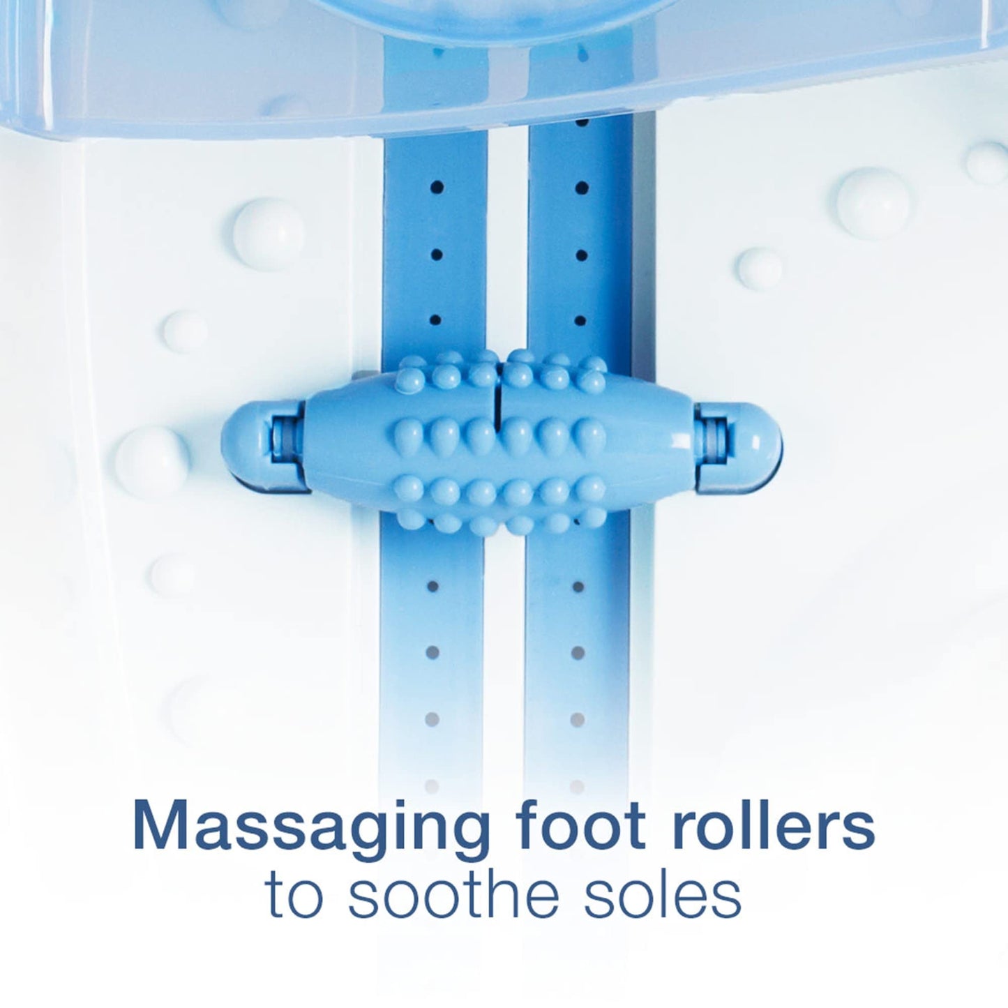 Conair Waterfall Pedicure Foot Spa Bath with Blue LED Lights, Massaging Bubbles and Massage Rollers, Blue/White