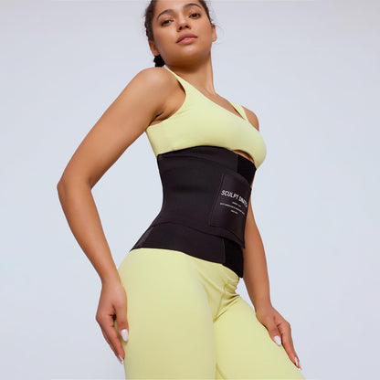 Sculpt Snatch Hourglass Waist Trainer for Women – Adjustable Sweat Band for Stomach, Tummy Control & Workout Waist Trimmer(BLACK, Medium)