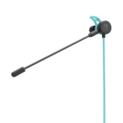 Nintendo Switch Gaming Earbuds Pro with Mixer by Hori - Licensed by Nintendo, Blue