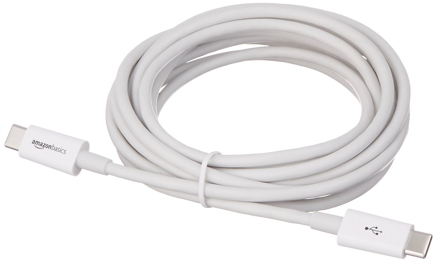 Amazon Basics USB-C to USB-C Fast Charger Cable, 480Mbps Speed, USB-IF Certified, for Fast Charging Apple iPhone 16/15, iPad, MacBook, Samsung Galaxy, Tablets, Laptops, 6 Foot, White